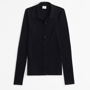 Abercrombie Long Sleeve Slim Sheer Polo, Button Up